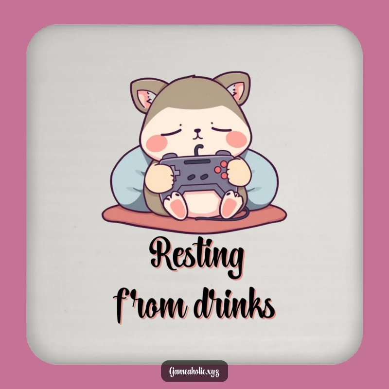 Set of Funny Gamer Coasters: Sleepy Animal Controller Holders, Perfect Funny Gift