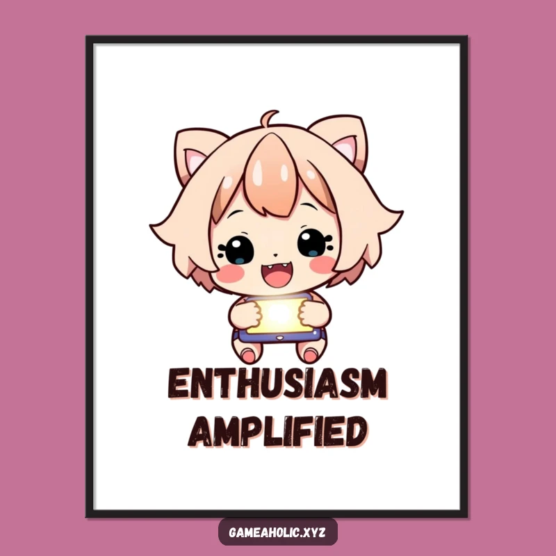 Funny Focused Character Poster - Cheering Victory Art, Perfect Gift!