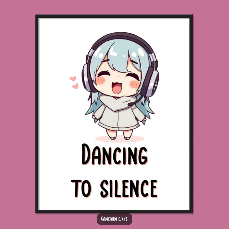 Funny Music Lover Poster: Wiggling Character Art, Headphone Bliss, Quirky Gift!