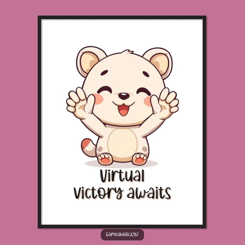 Funny Poster: Cheerful Animal High-Five Art, Uplifting Wall Decor