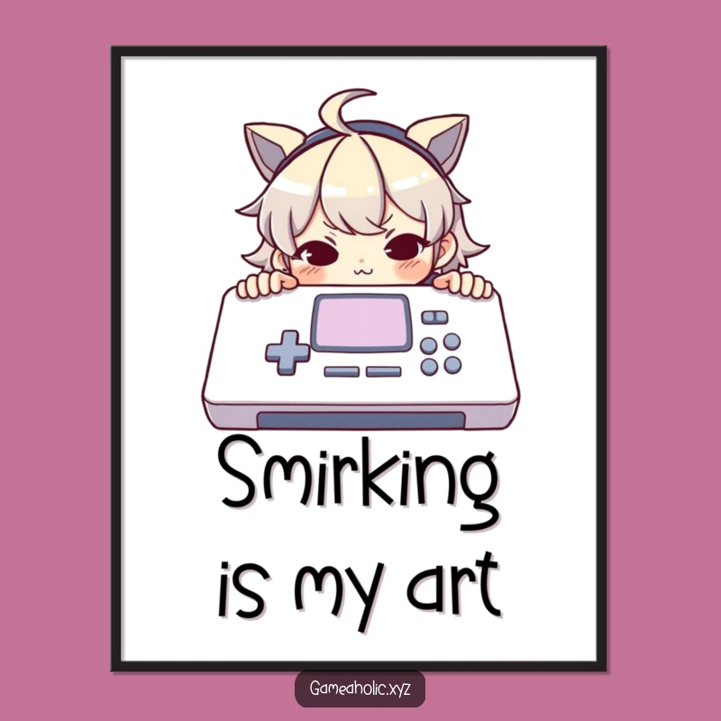 Funny Poster: Mischievous Gamer Peeking, Vibrant Funny Gift for Walls