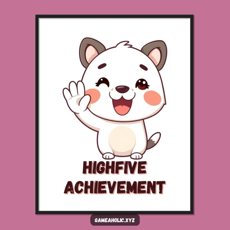 Funny Virtual High Five Poster: Wall Art That Celebrates Good Vibes!