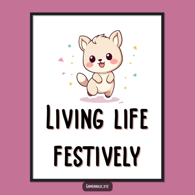 Funny Playful Animal Poster: Bring Confetti Fun to Your Walls