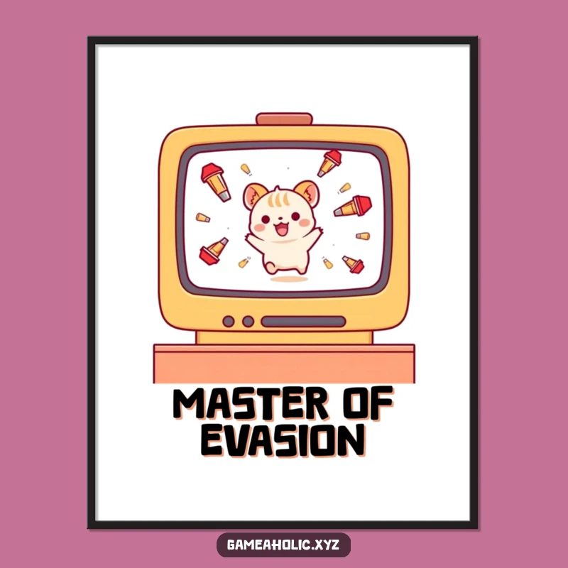 Funny Gamer Animal Poster: Digital Dodge Mastery for Your Walls!