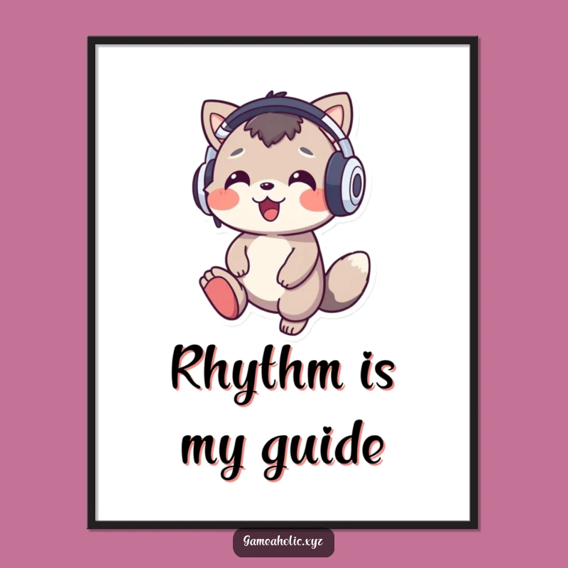 Funny Music Animal Poster: Cheerful Character Grooving, Hilarious Wall Art