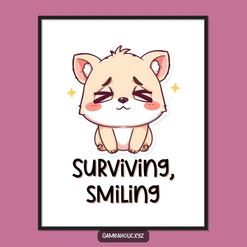 Funny Exhausted Animal Eyes Poster - Hilarious Wall Art for a Relatable Space