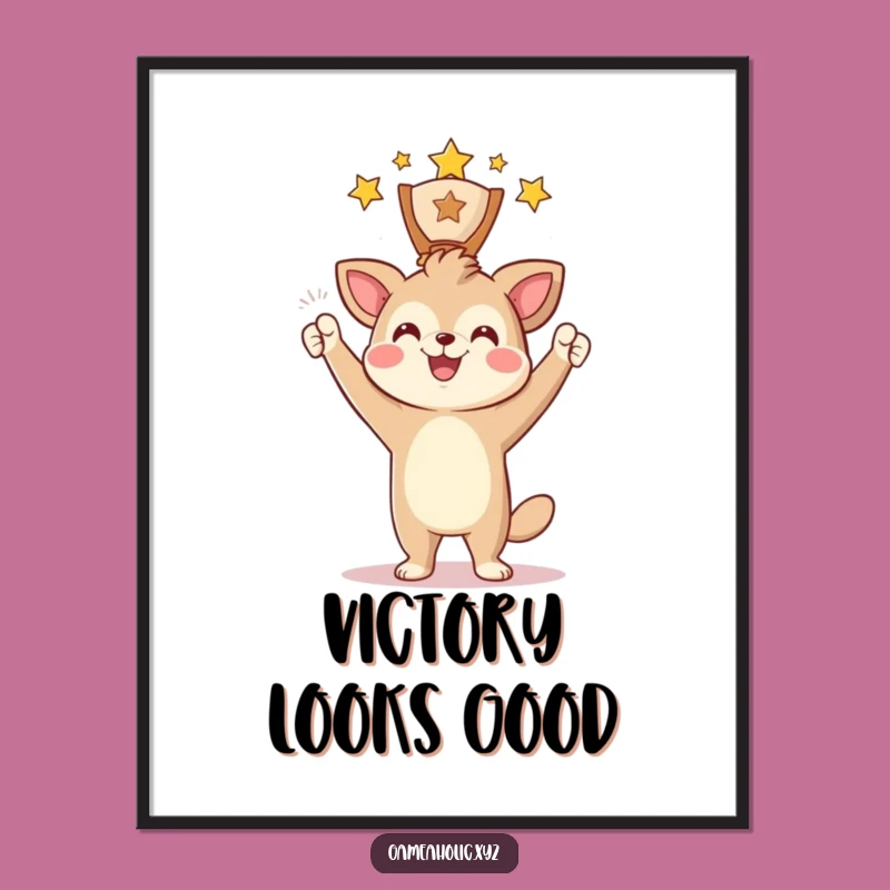 Funny Award Winner Animal Poster: Wall Art of Joyful Achievement
