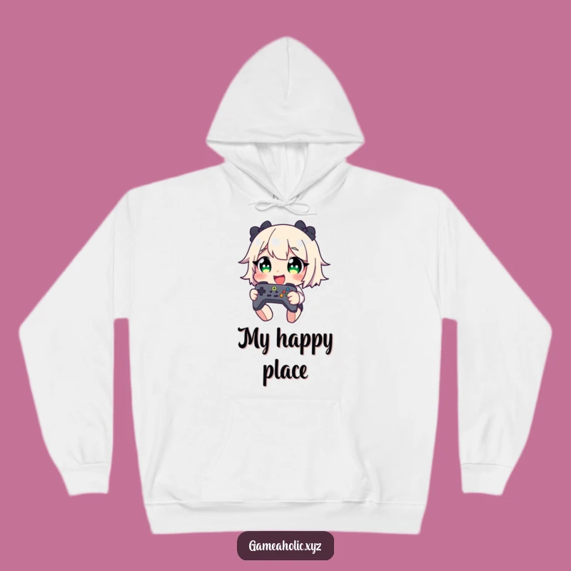 Cozy Funny Gamer Hoodie: Giggling Character with Controller - Ultimate Comfort Gift