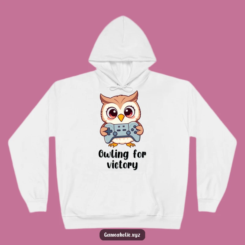 Funny Owl Gamer Hoodie: Cozy Excited Bird Controller Sweatshirt, Warm Gaming Gift