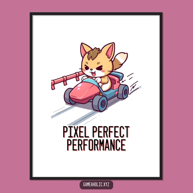 Free Printable Funny Wall Art: Animal Racer Pixel Track Downloadable Art