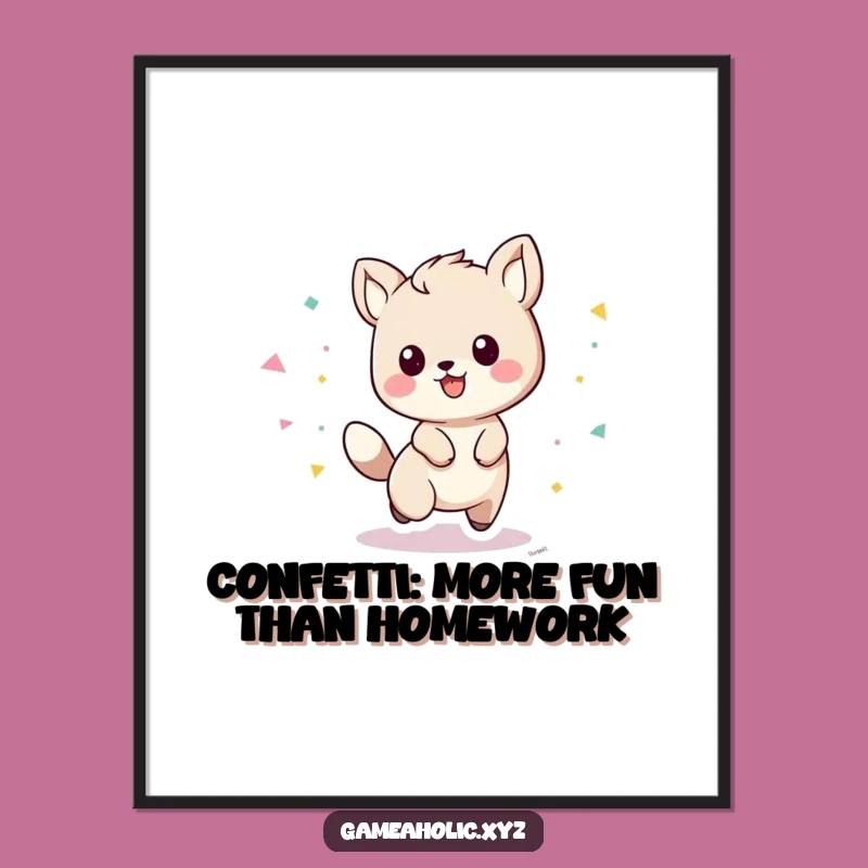 Free Printable Playful Animal Art - Confetti Trail Downloadable Wall Decor