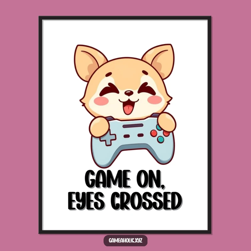Free Printable Wall Art: Cross-Eyed Gamer - Funny Downloadable Art for Game Rooms