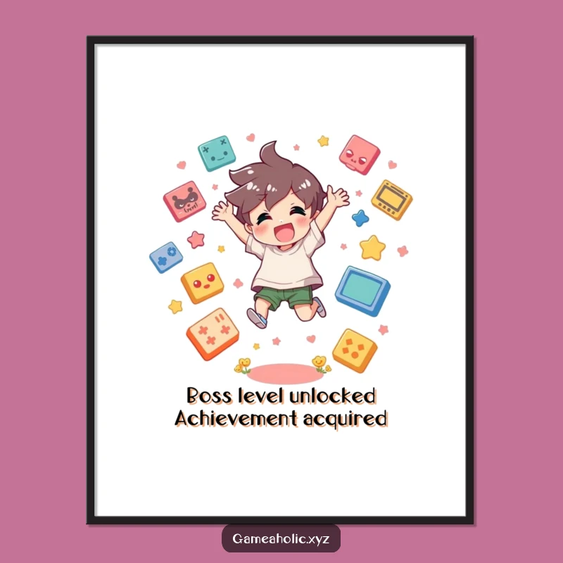 Free Printable Wall Art: Epic Gamer Jump! Humorous Downloadable Art for Gaming Rooms.