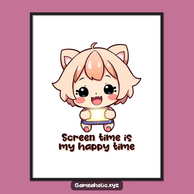 Free Printable Wall Art: Focused Cheering Character! Humorous Downloadable Decor