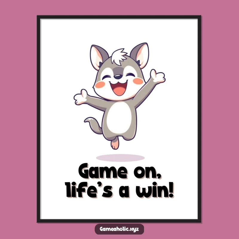 Funny Free Printable Wall Art: Joyful Winning Animal - Downloadable Humorous Decor