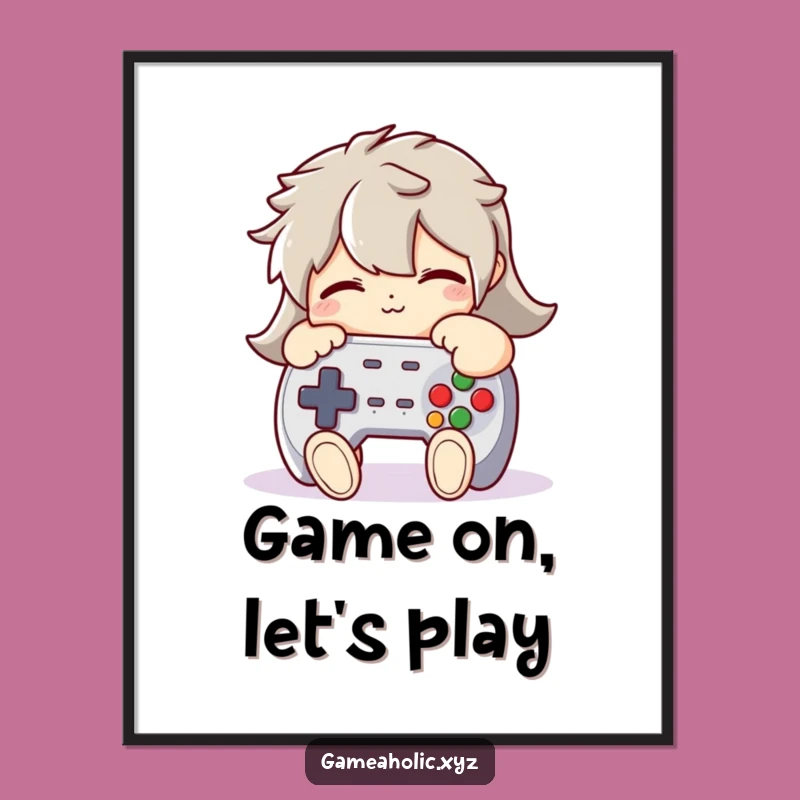 Free Printable Wall Art: Gaming Controller Hug - Downloadable Gamer Decor