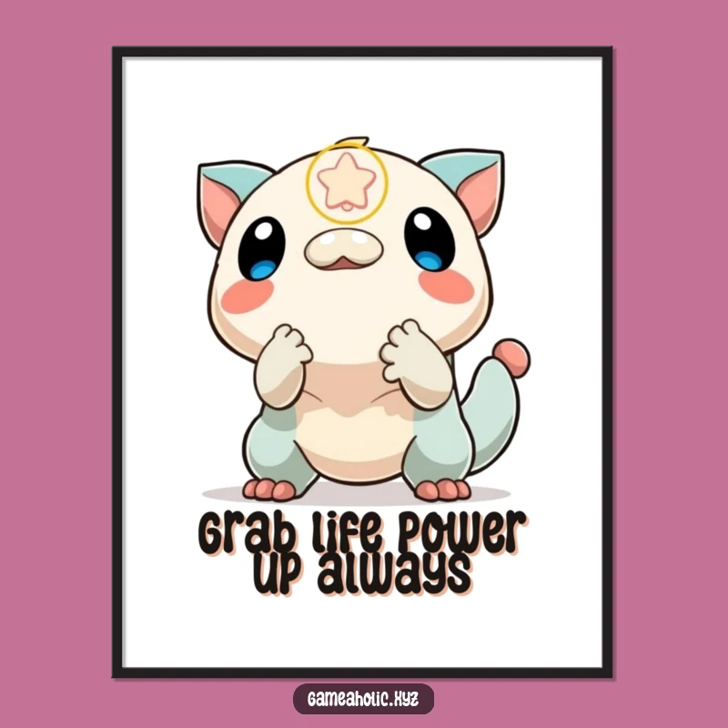 Free Printable Wall Art: Energetic Power-Up Creature Downloadable Art Gift