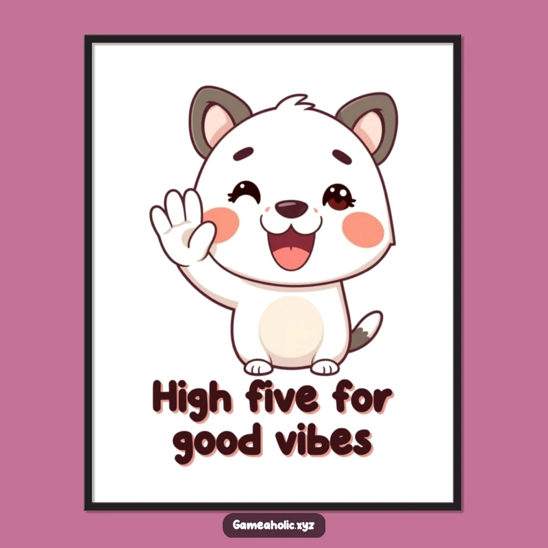 Free Printable Wall Art: Cheerful Animal High-Five Humorous Downloadable Decor