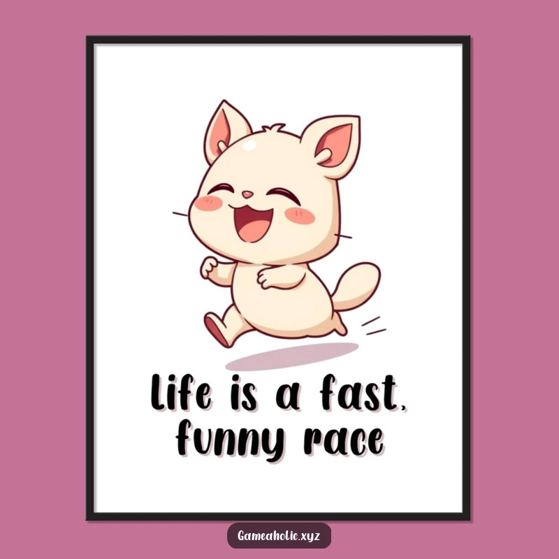 Free Printable Wall Art: Speedy Laughing Creature - Funny Digital Download Gift