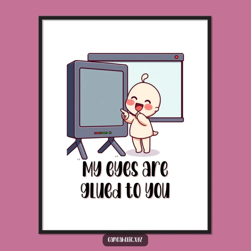 Free Printable Wall Art: Screen Time Joy! Humorous Downloadable Art for Entertainment Zones.