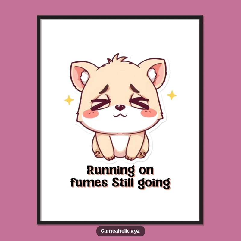 Free Printable Exhausted Animal Wall Art - Relatable Smile Downloadable Art for Home