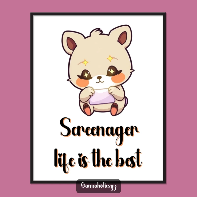 Funny Free Printable Wall Art: Starry Eyes Tapping for Quirky Downloadable Decor