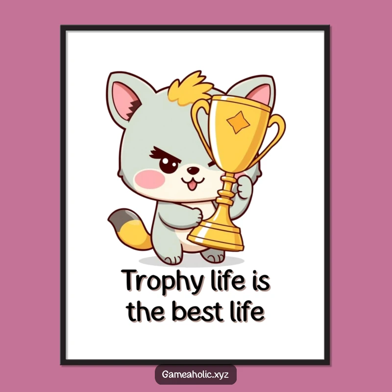 Free Printable Wall Art: Mischievous Trophy Animal, Funny Downloadable Decor