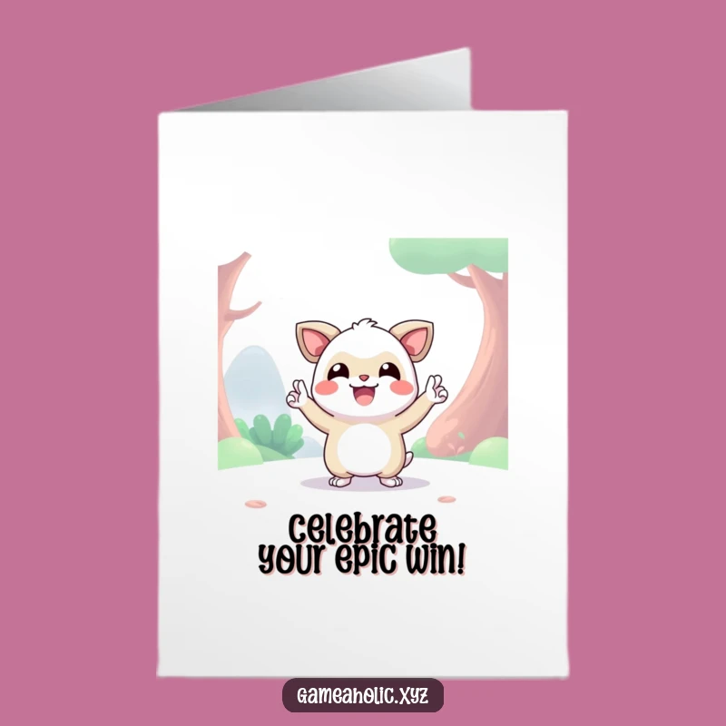Free Printable Birthday Card: Happy Creature Victory, Digital Fun