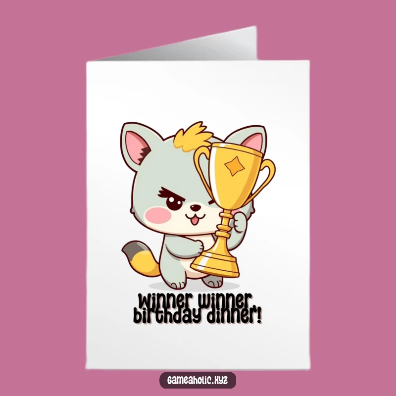 Free Printable Birthday Card: Cheeky Trophy Winner Animal, Funny Downloadable Gift
