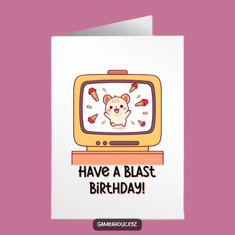 Free Printable Funny Animal Birthday Card: Dodging Game Downloadable Gift Surprise