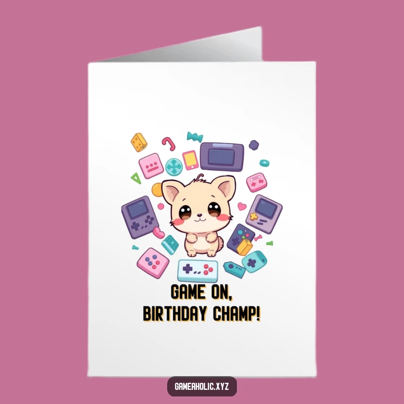 Free Printable Birthday Card: Funny Gaming Animal Surprise, Perfect Downloadable Gift