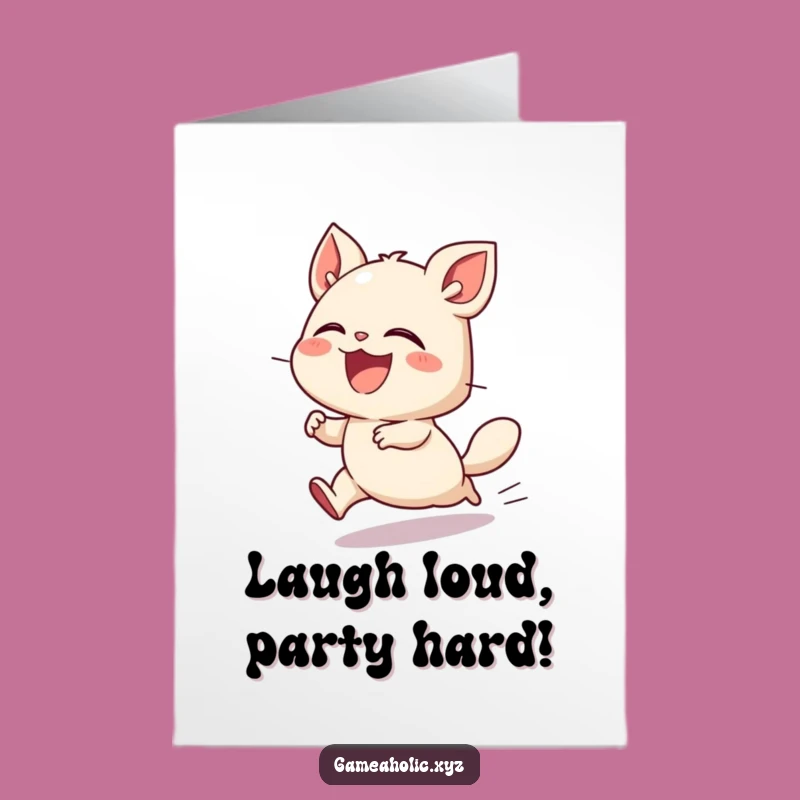 Free Printable Birthday Card: Speedy Laughing Creature - Funny Downloadable Gift