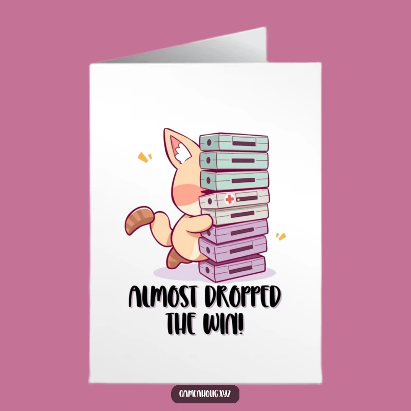 Oops Gamer Animal Free Printable Congrats Card - Humorous Downloadable Mishap Gift