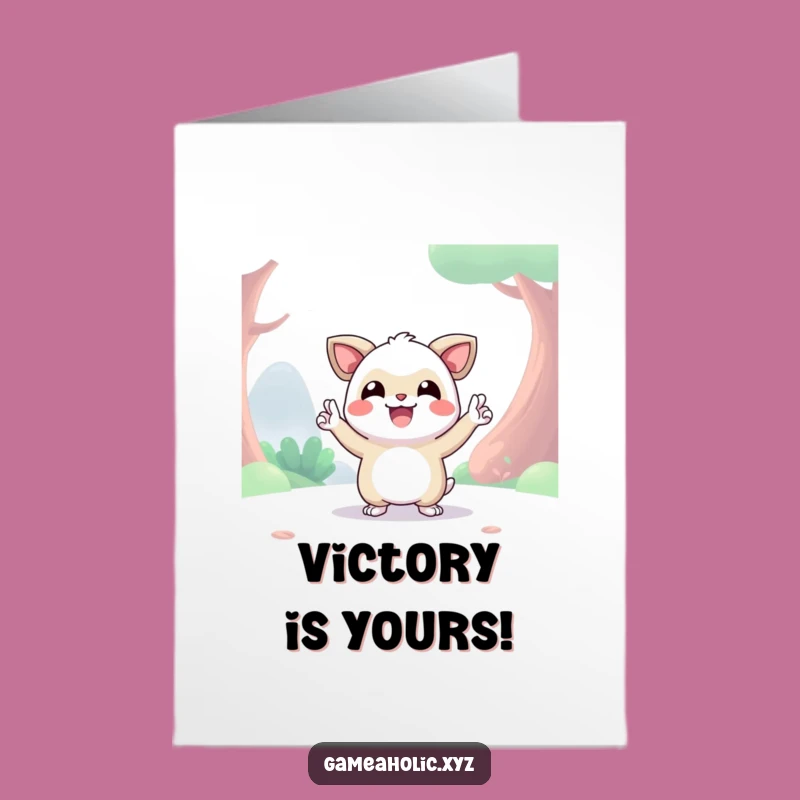 Congratulations Free Printable: Creature Victory Pose, Digital Achievement
