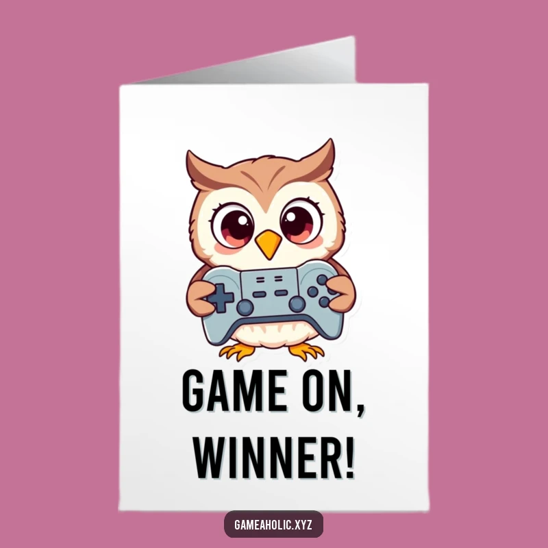 Congratulations Free Printable: Owl Gamer, Victory Controller Card