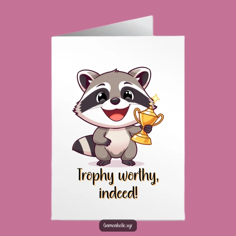 Congratulations Free Printable: Raccoon Trophy Winner, Funny Success