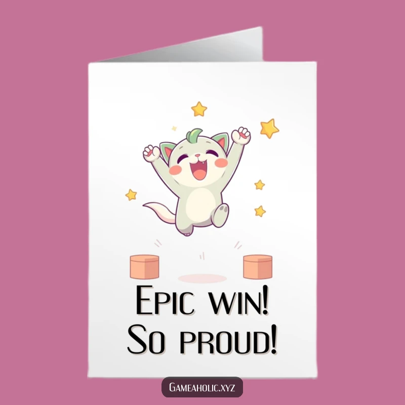 Free Printable Congrats Card: Creature Cheers Virtual Victory!