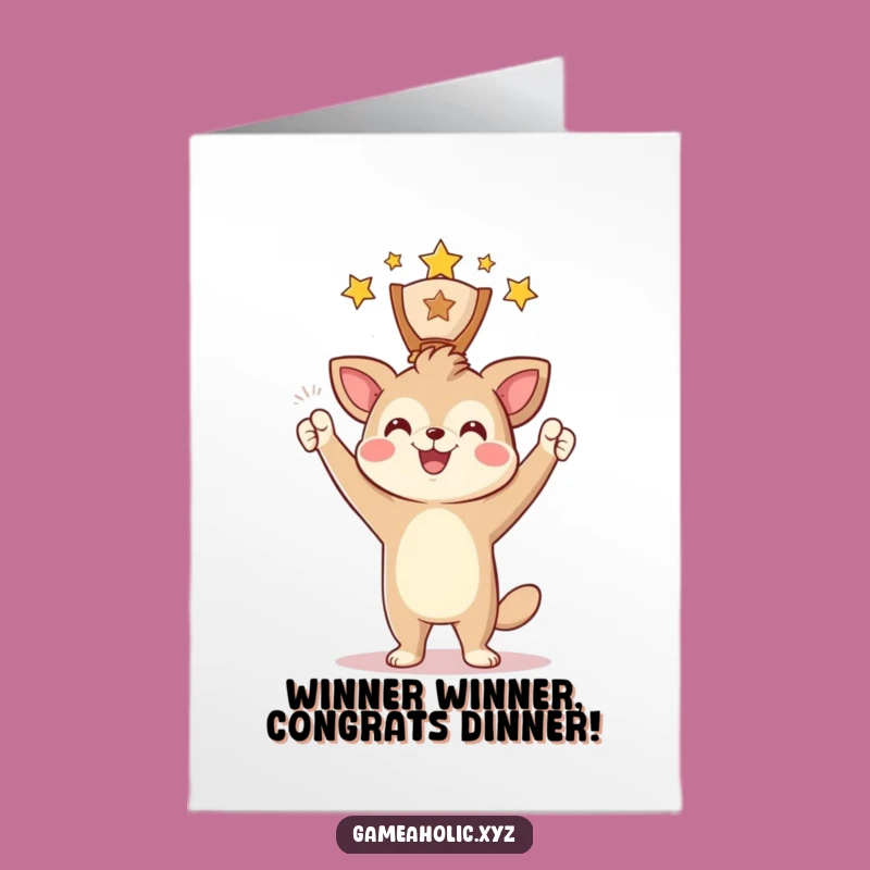 Free Printable Animal Award Congratulations Card - Digital Win for Big Success