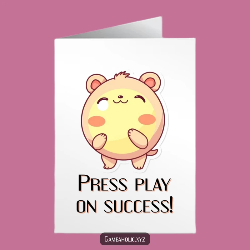 Free Printable Congrats Card: Button Press Animal, Downloadable & Print at Home Action