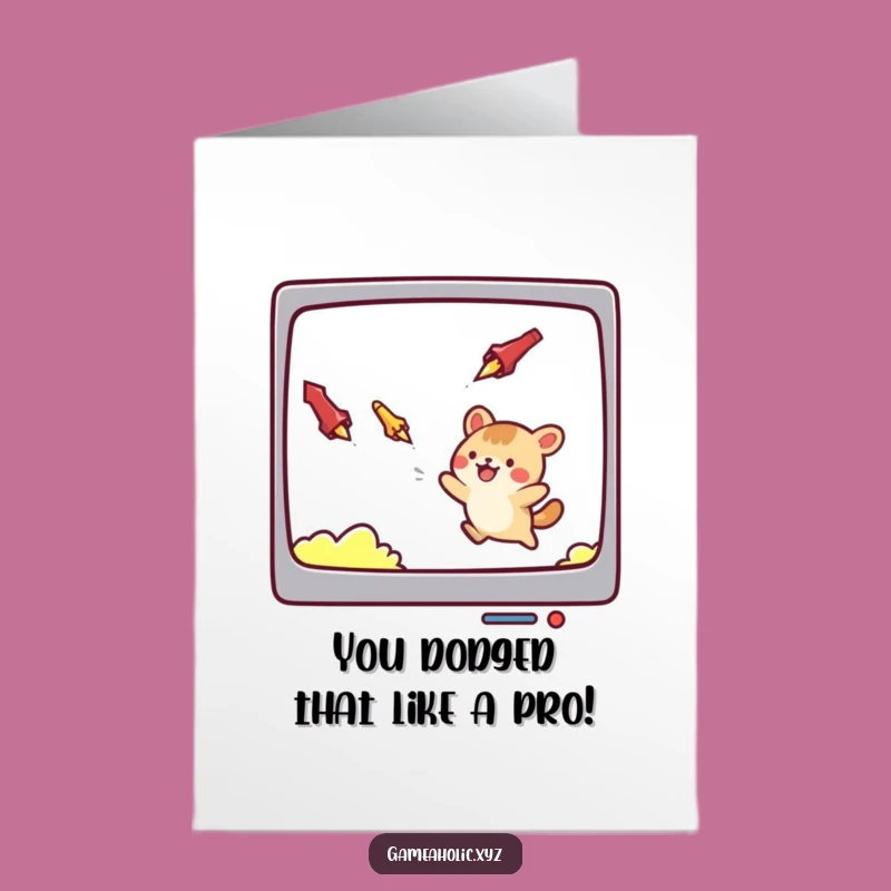 Free Printable Congrats Card: Dodging Obstacles Animal, Downloadable & Print at Home Success