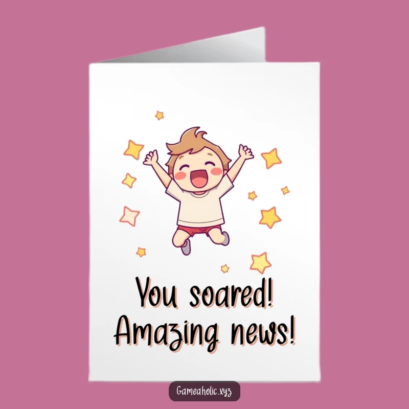 Free Printable Congrats Card: Pixel Star Victory Leap, Awesome Downloadable Gift!