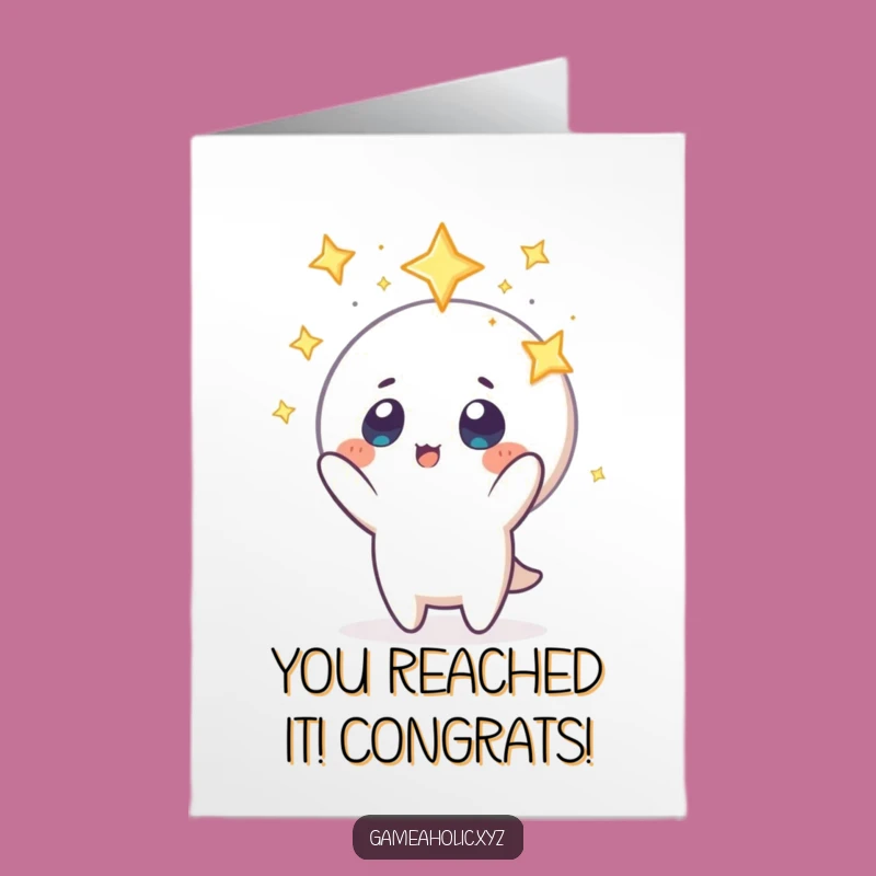 Free Printable Congrats Card: Starry-Eyed Character's Achievement - Funny Downloadable Gift