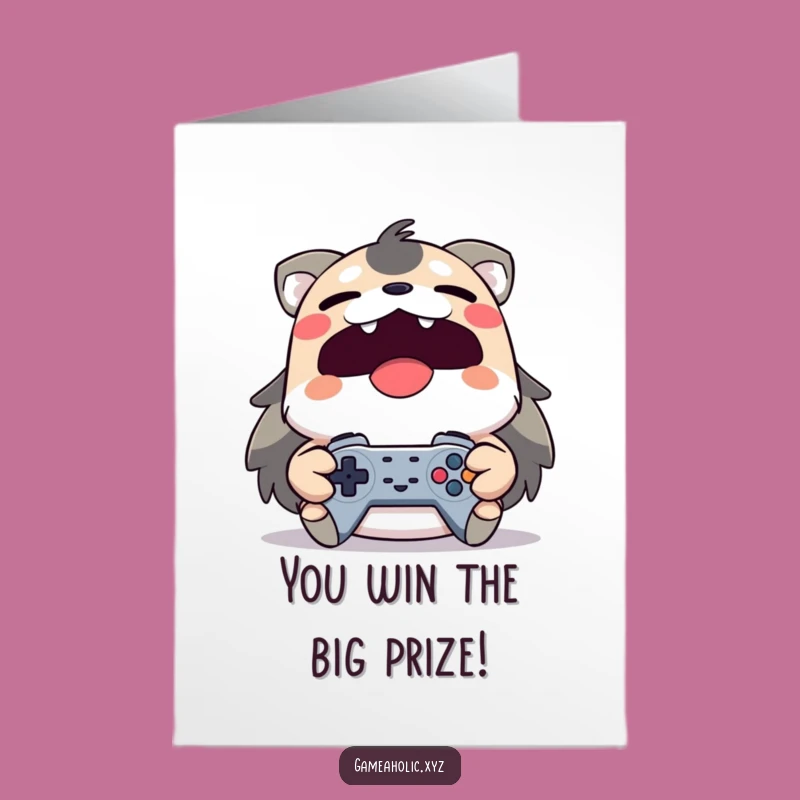 Free Printable Gamer Congrats Card - Yawning Animal Victory Downloadable Gift