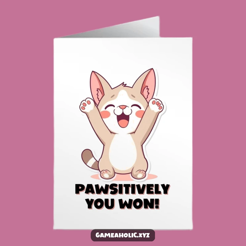 Free Printable Victory Card - Paws Up Congrats Downloadable