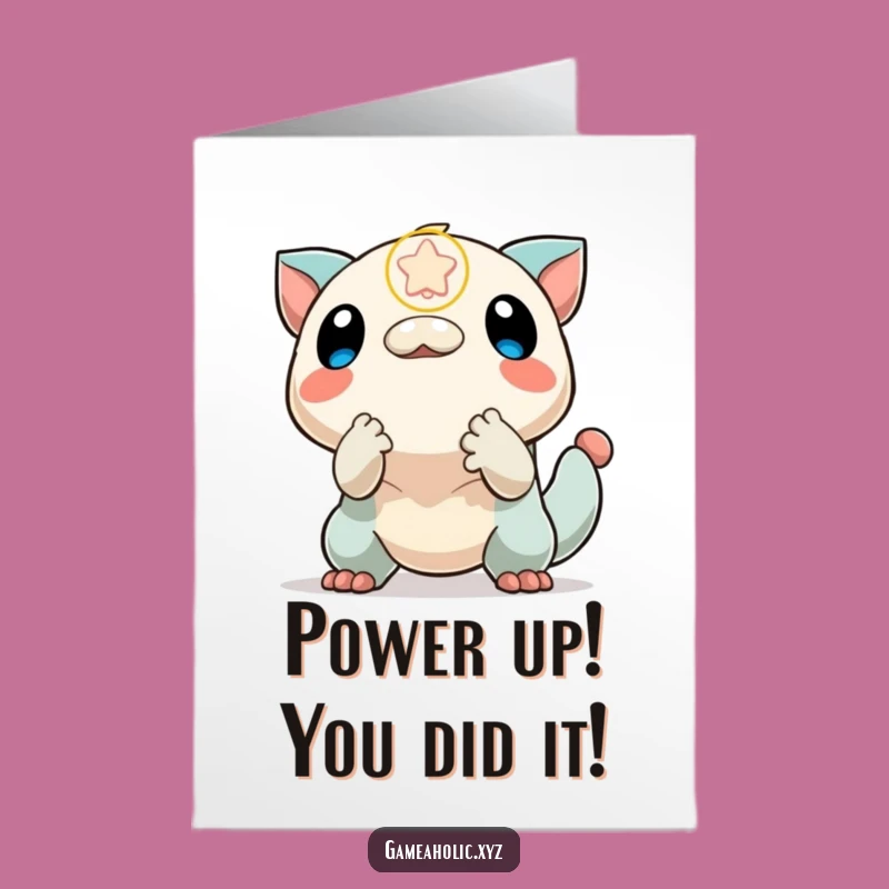 Free Printable Congrats Card: Power-Up Creature Victory Downloadable Gift