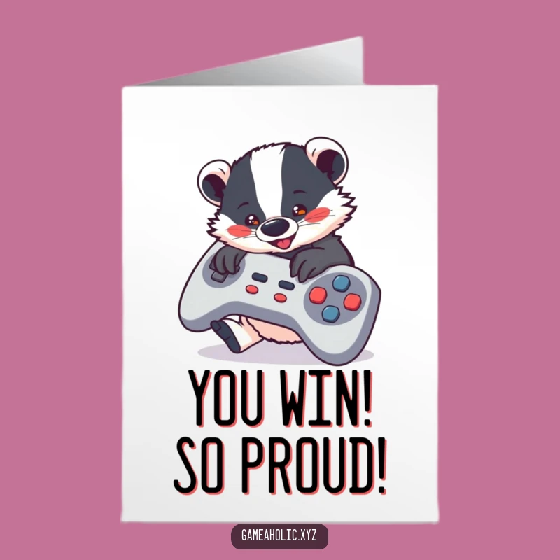 Free Printable Badger Congrats Card: Celebrate Wins with Gamer Humor