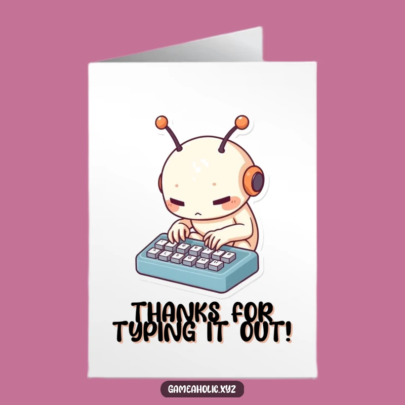 Free Printable Funny Techie Creature Thank You Card - Speedy Thanks Downloadable Greeting