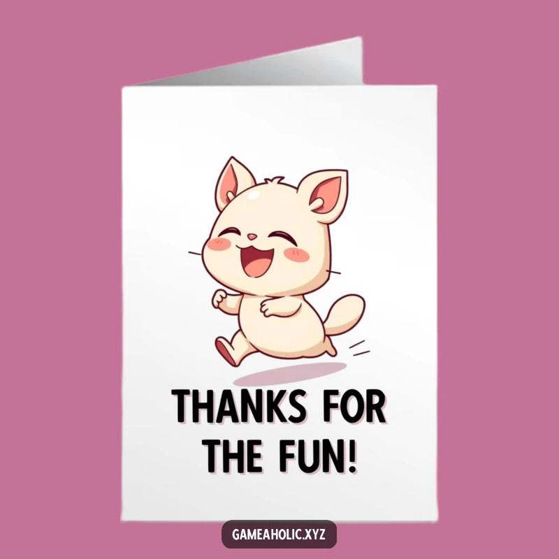 Free Printable Thank You Card: Speedy Laughing Creature's Joy - Funny Downloadable Gift