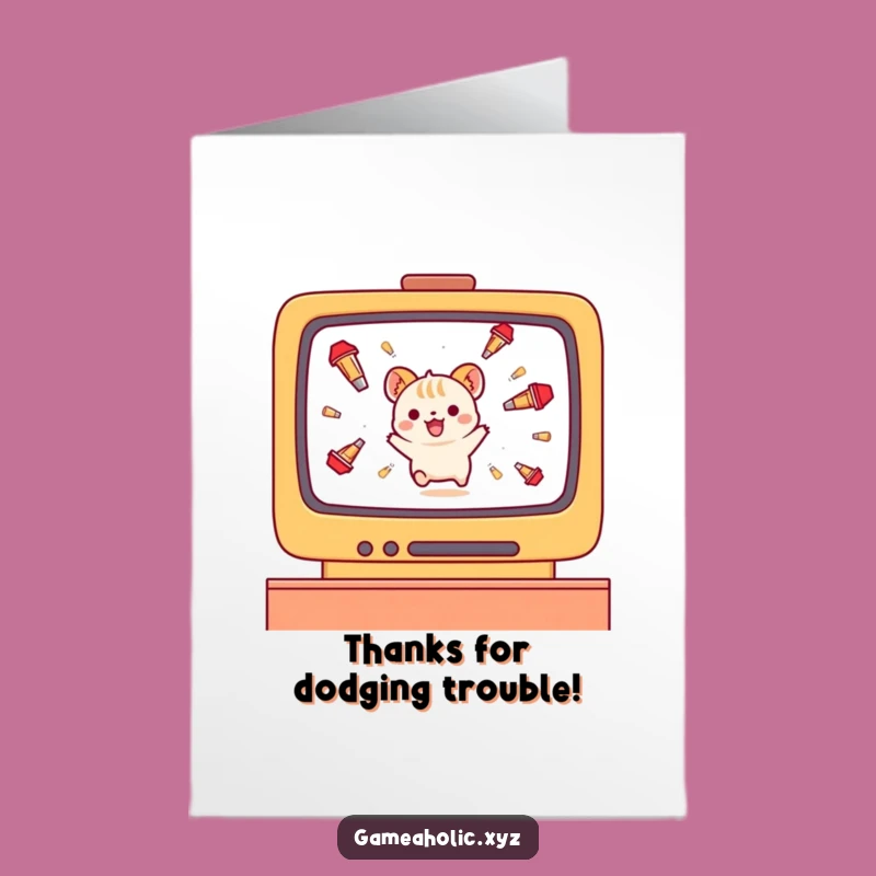 Free Printable Thank You Animal Card: Dodging Thanks Downloadable Gift