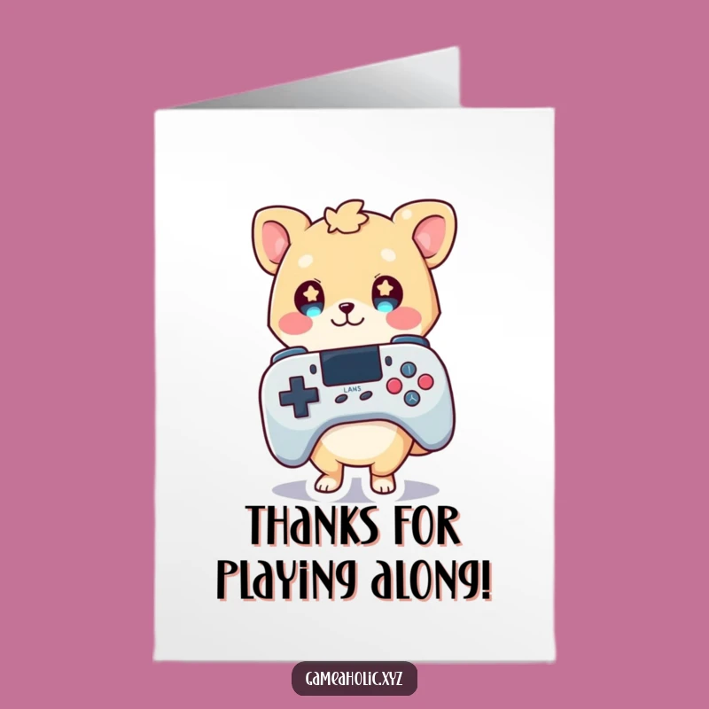 Free Printable Thank You Card: Grateful Gamer Animal, Heartfelt Downloadable for Appreciation